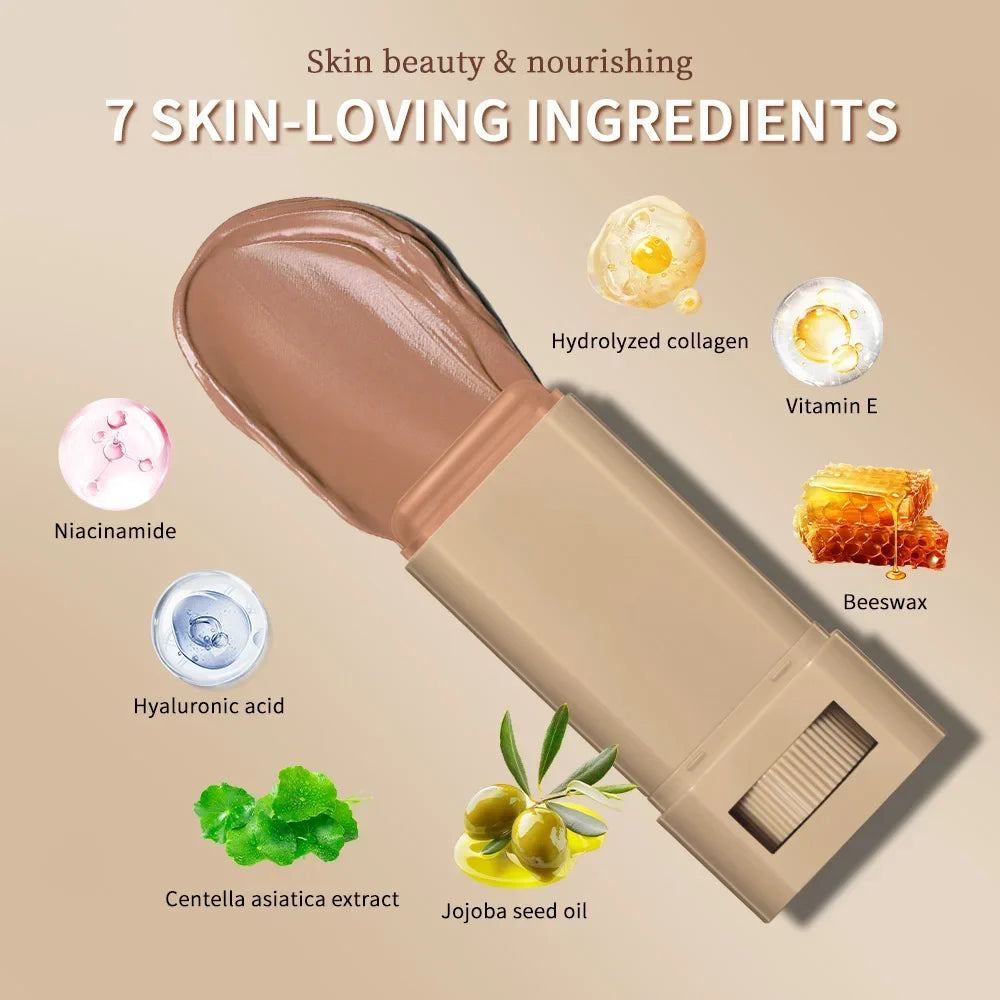 Blushimmer Balm Serum Skin Tint stick foundation with silky texture, moisturizing coverage, and natural glow for even skin tone.