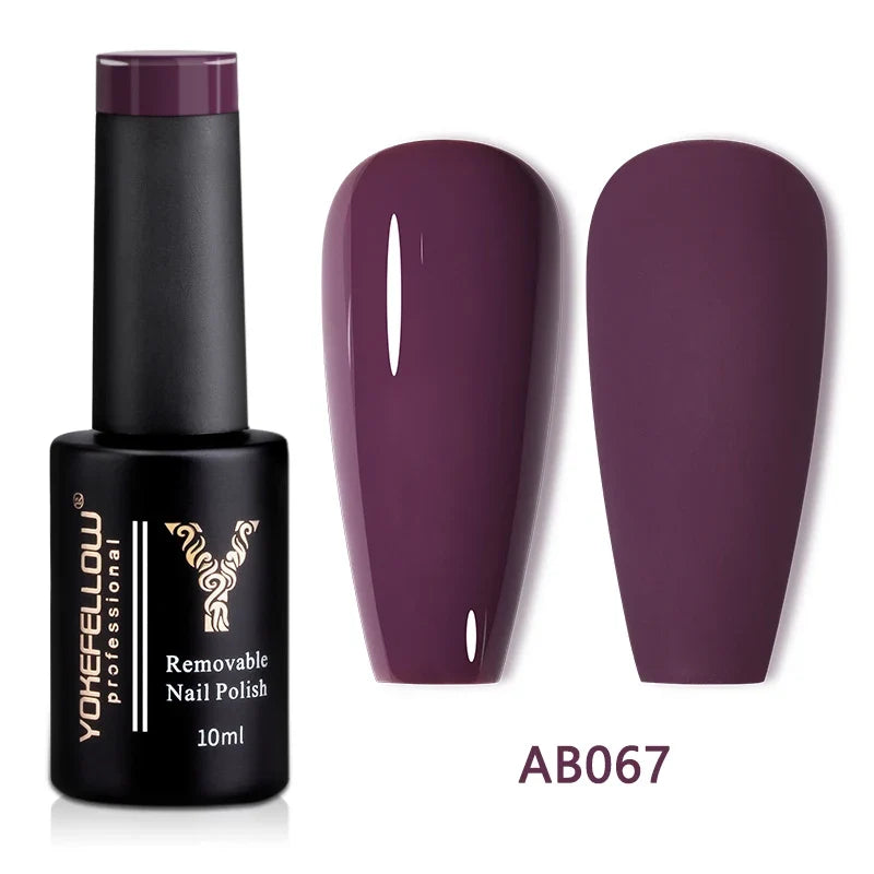 Blushimmer YOKEFELLOW 10ml translucent pink gel nail polish in a clear bottle, showing the high-quality soak-off UV gel varnish.