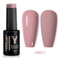 Blushimmer YOKEFELLOW 10ml translucent pink gel nail polish in a clear jar, showcasing glossy, long-lasting UV soak-off gel.