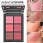 Blushimmer 6-color blush palette with highlighter, contour, and bronzing powders for natural, long-lasting multi-color makeup.