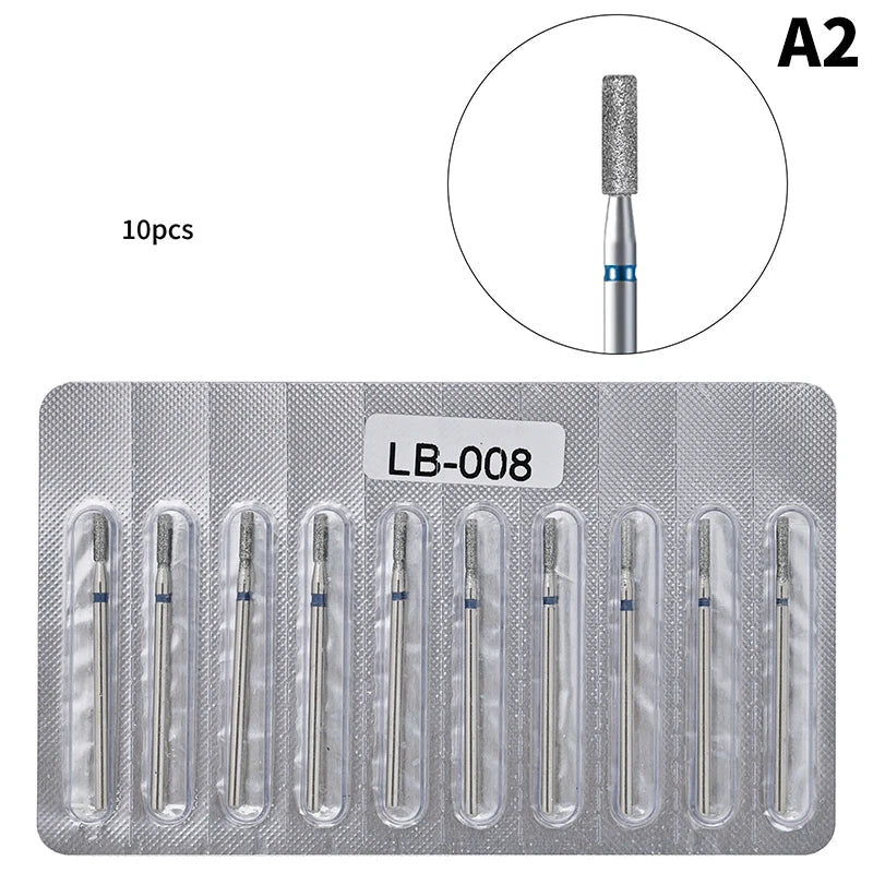 10Pcs Diamond Milling Cutter For Manicure Electric Nail Drill Bits Accessory Pedicure Machine Nail File Gel Remover Tool