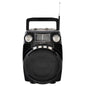 Black Supersonic Bluetooth portable 4-band radio from the SC-1390BT series, featuring a compact home stereo system with digital display.
