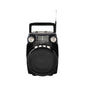 Supersonic Bluetooth portable stereo radio in black with 4 bands, compact home audio system with digital display.