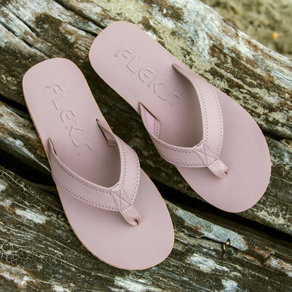 Fleks Seagrove Flip Flop in Blushed color, showing the comfortable sandal with strappy design and cushioned sole.