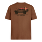 Off The Grid Surplus Silo Tee in brown with black design, casual T-shirt featuring a comfortable fit and modern style.