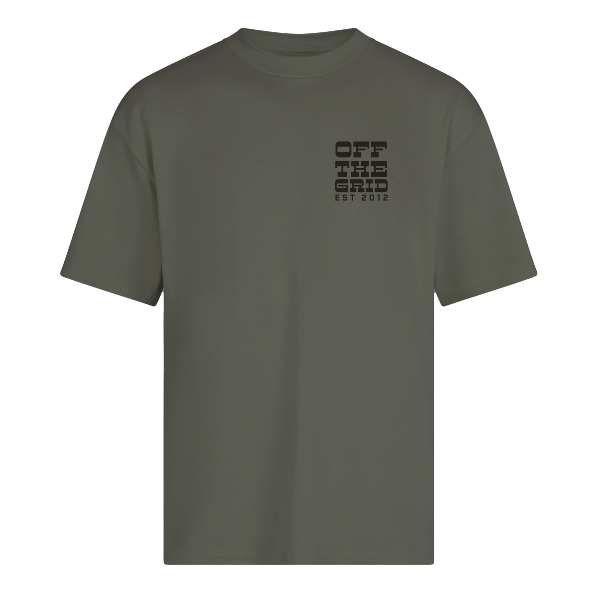 Off The Grid Surplus Silo Tee T-shirt with front graphic design, soft fabric, and classic fit for casual wear.