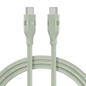 Anker upcycled braided USB-C to USB-C cable in green, 6 feet long, supports 240W power transfer.
