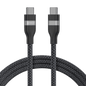 Anker USB-C to USB-C braided cable in black, 6 feet long, supports up to 240W charging. Durable and upcycled design.