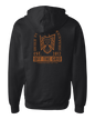 Black fleece hoodie with soaring eagle graphic from Off The Grid Surplus, featuring a front view of the hoodie with the eagle design.