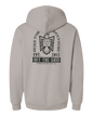 Fleece hoodie featuring a soaring eagle graphic in cement color, designed by Off The Grid Surplus.