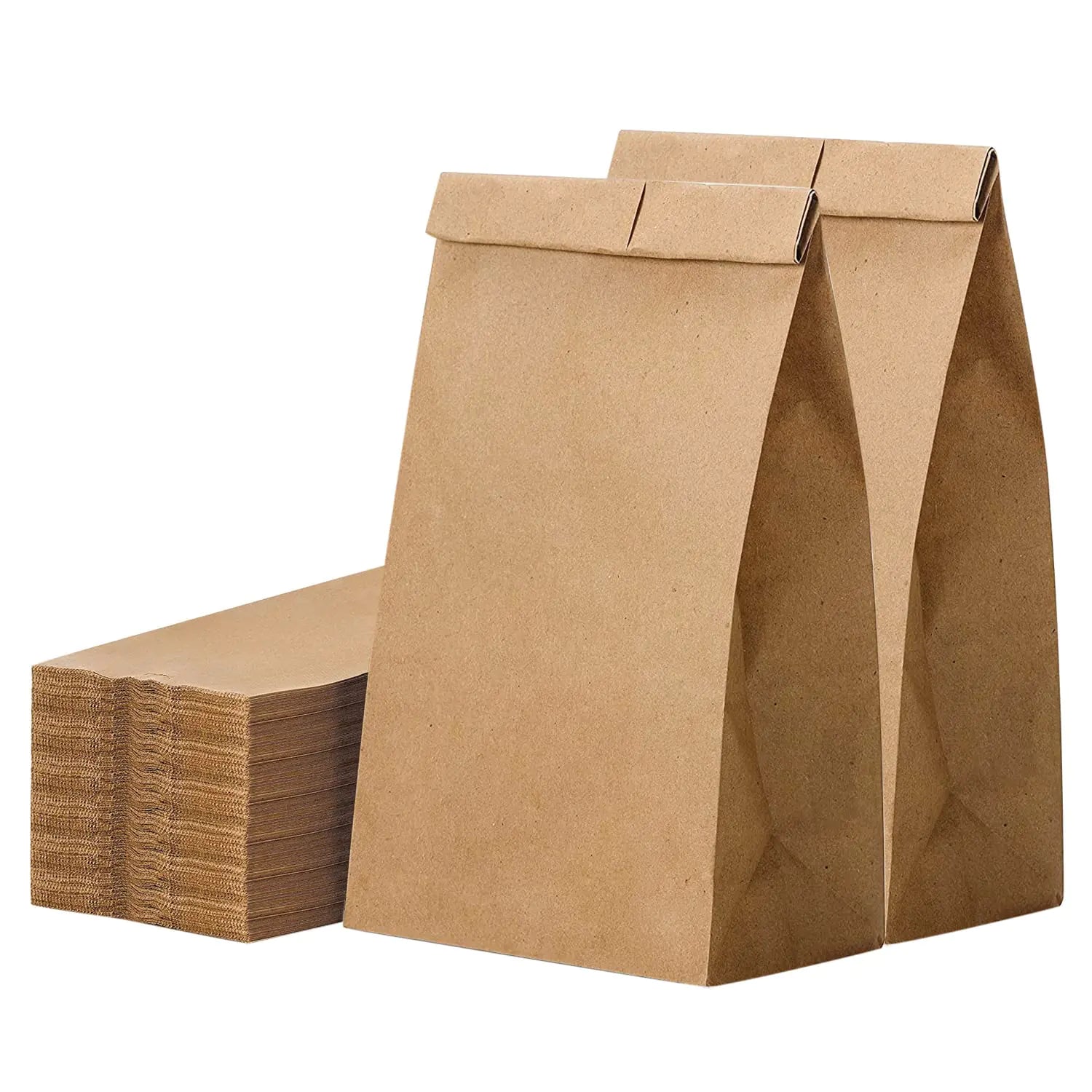 [500] 4 LB Kraft Brown Lunch Paper Bags Small Paper Bags Gift Bags Grocery Bags Craft Bags