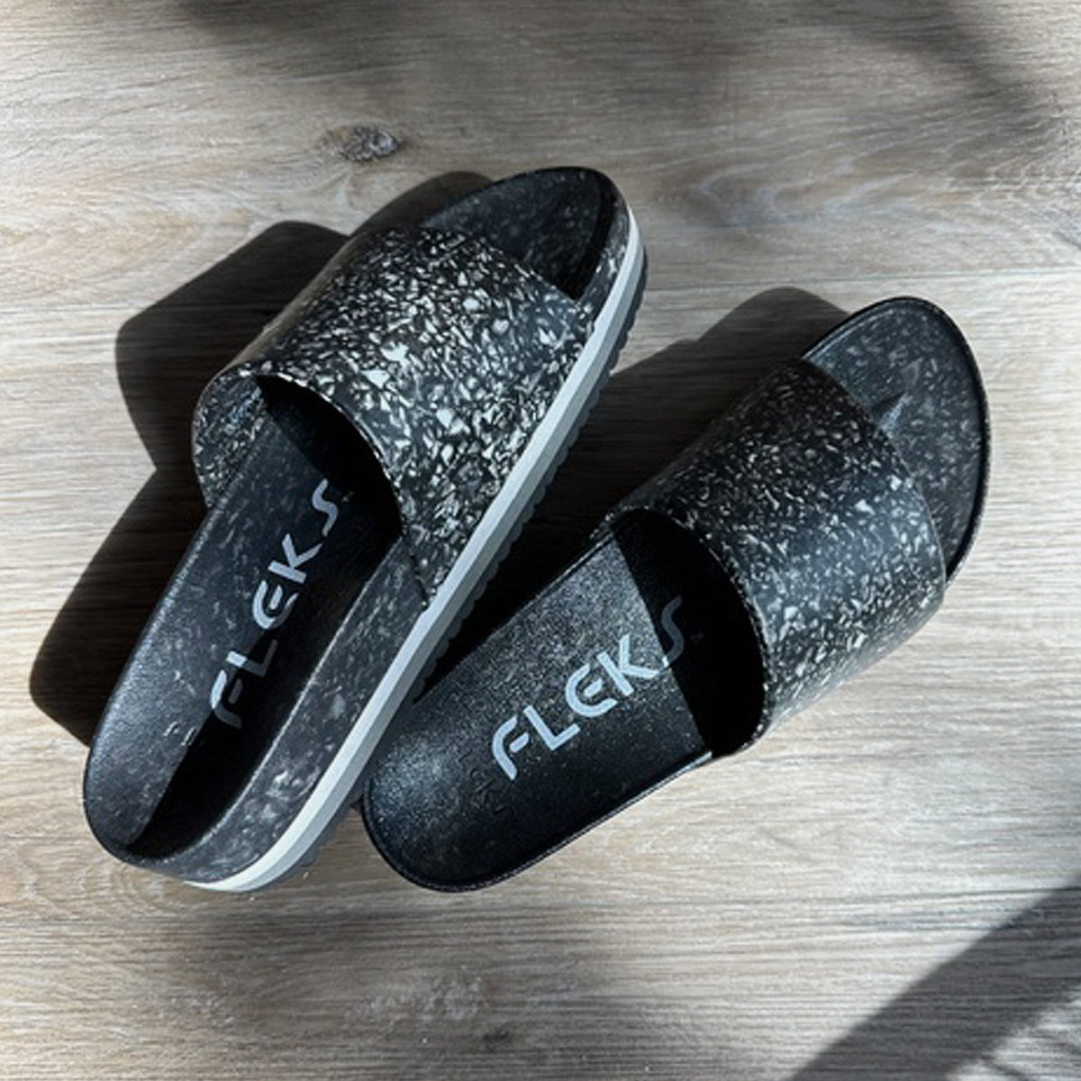 Fleks East Beach Slide Platform in Night color, featuring a stylish platform design with adjustable straps and cushioned footbed.