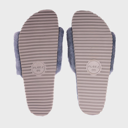 Fleks San Ysidro Slide in fog color, featuring a casual slip-on sandal with a textured outsole and comfortable design.