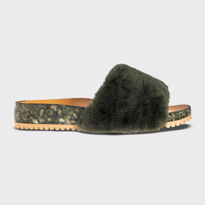 Fleks San Ysidro Slide in forest green color, single profile view showcasing the sleek, modern design of the slide.