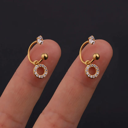 1 Pair Stainless Steel Mini CZ Drop Earring Women Moon Flower Tragus Cartilage Helix Hoop Conch Rook Daith Lobe Piercing Jewelry