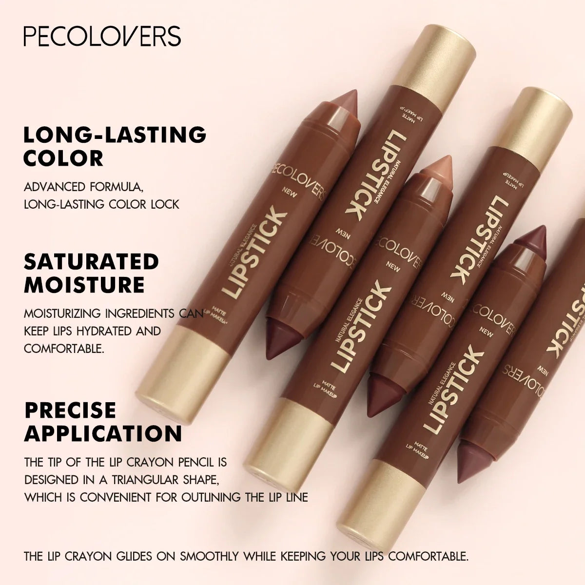 Blushimmer multi-color matte lipstick crayon with brown tone, long-lasting, high pigmentation, and natural matte finish.