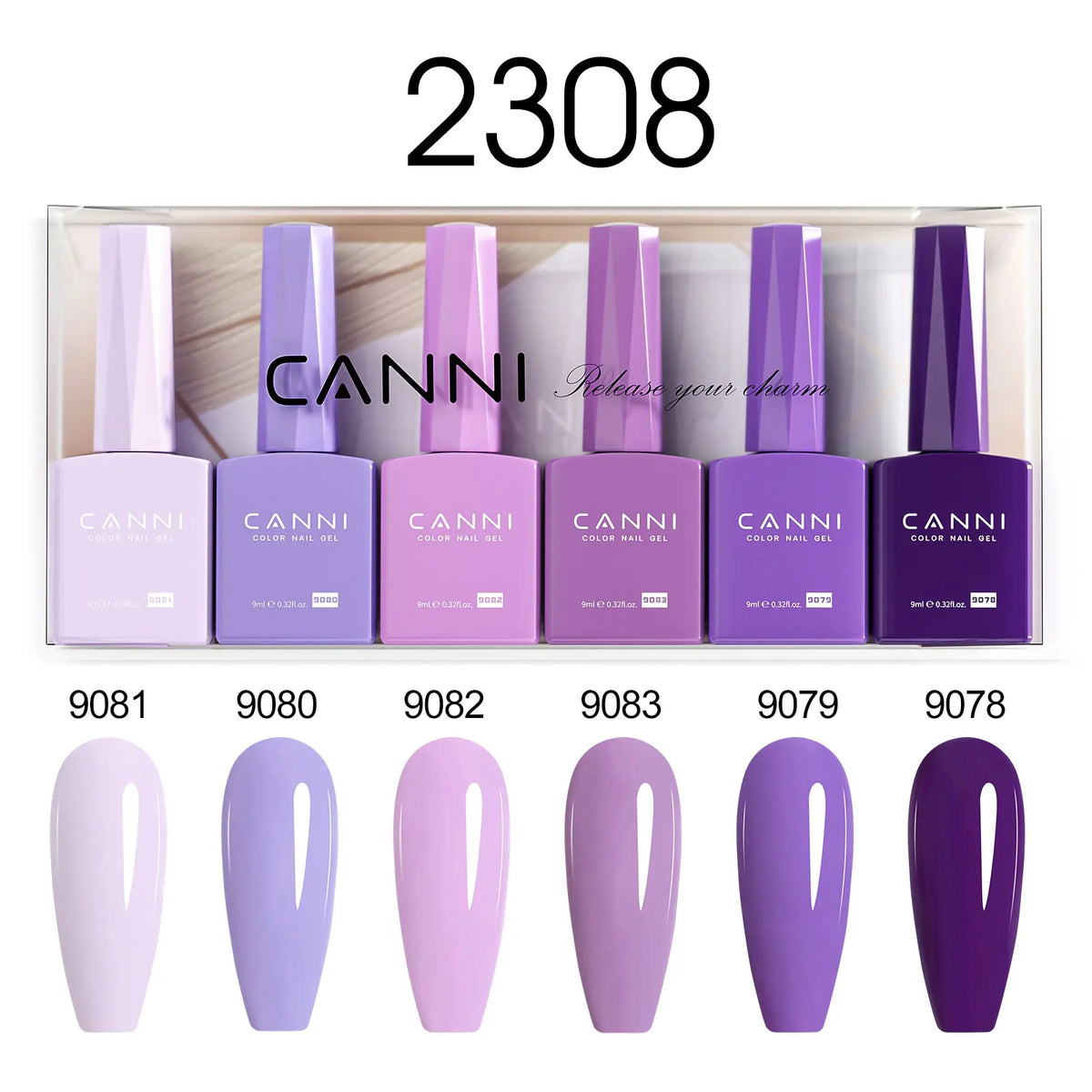 Blushimmer CANNI Nail Gel Polish Kit with 6 jars of nude, pink, jade, and jelly colors, HEMA-free for natural French nail designs.