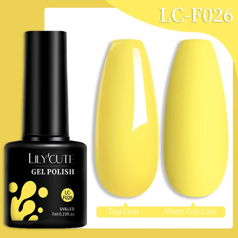 Colorful Lilycute 7ml gel nail polish bottle from Blushimmer, showcasing vibrant shades for long-lasting manicures and nail art.
