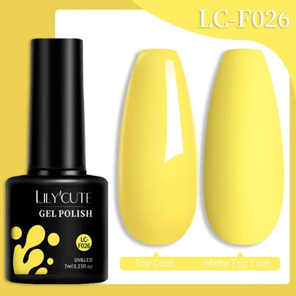Colorful Lilycute 7ml gel nail polish bottle from Blushimmer, showcasing vibrant shades for long-lasting manicures and nail art.