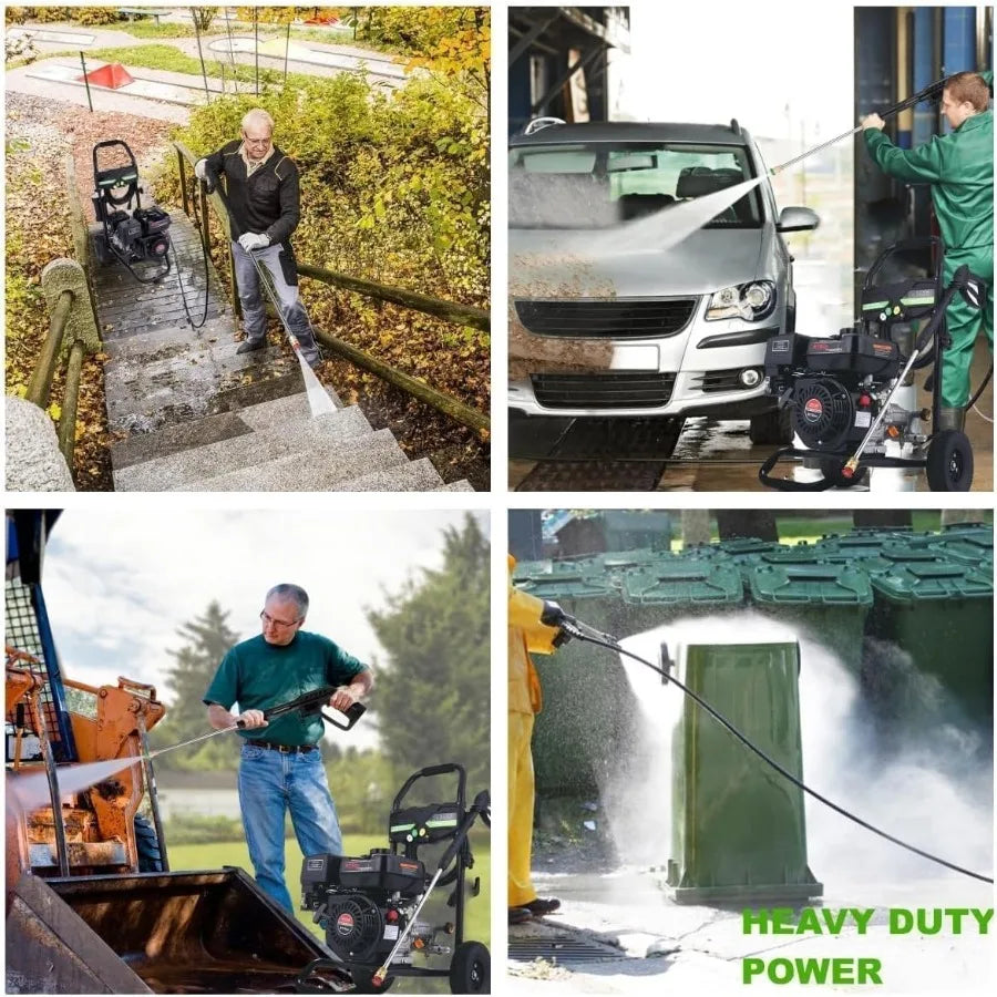 4200PSI Gas Pressure Washer 4.0GPM Commercial Power Washer Gas Powered 212cc 7.0 HP Engine Includes 0.7L Soap Tank 5 QC Nozzles