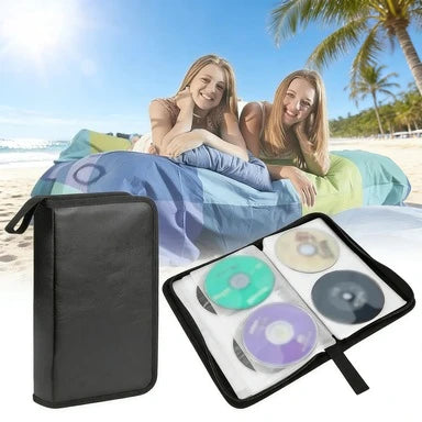 80 Discs DVD CD Storage Wallet Double-Sided Zipper Case Multi-Purpose Media Binder Album for Blu-ray Game Discs