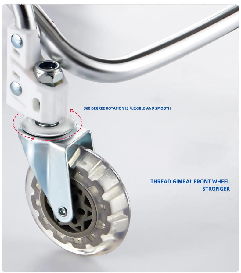 Grocery Cart Portable Aluminum Alloy Shopping Folding Trolley Big Capacity Lightweight Step Climbing Folded Trolley