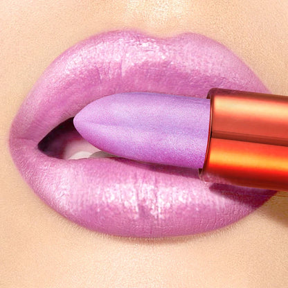 Blushimmer rose smoke powder lipstick with glossy velvet finish, waterproof and anti-fouling for shiny, durable lips.