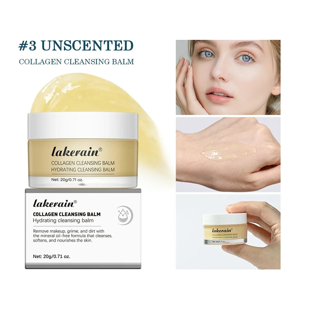 Rose Flavor Collagen Cleansing Balm Nourishing Cream Makeup Remover Mild Non-irritating Moisturizing Non-greasy Cleansing Balm