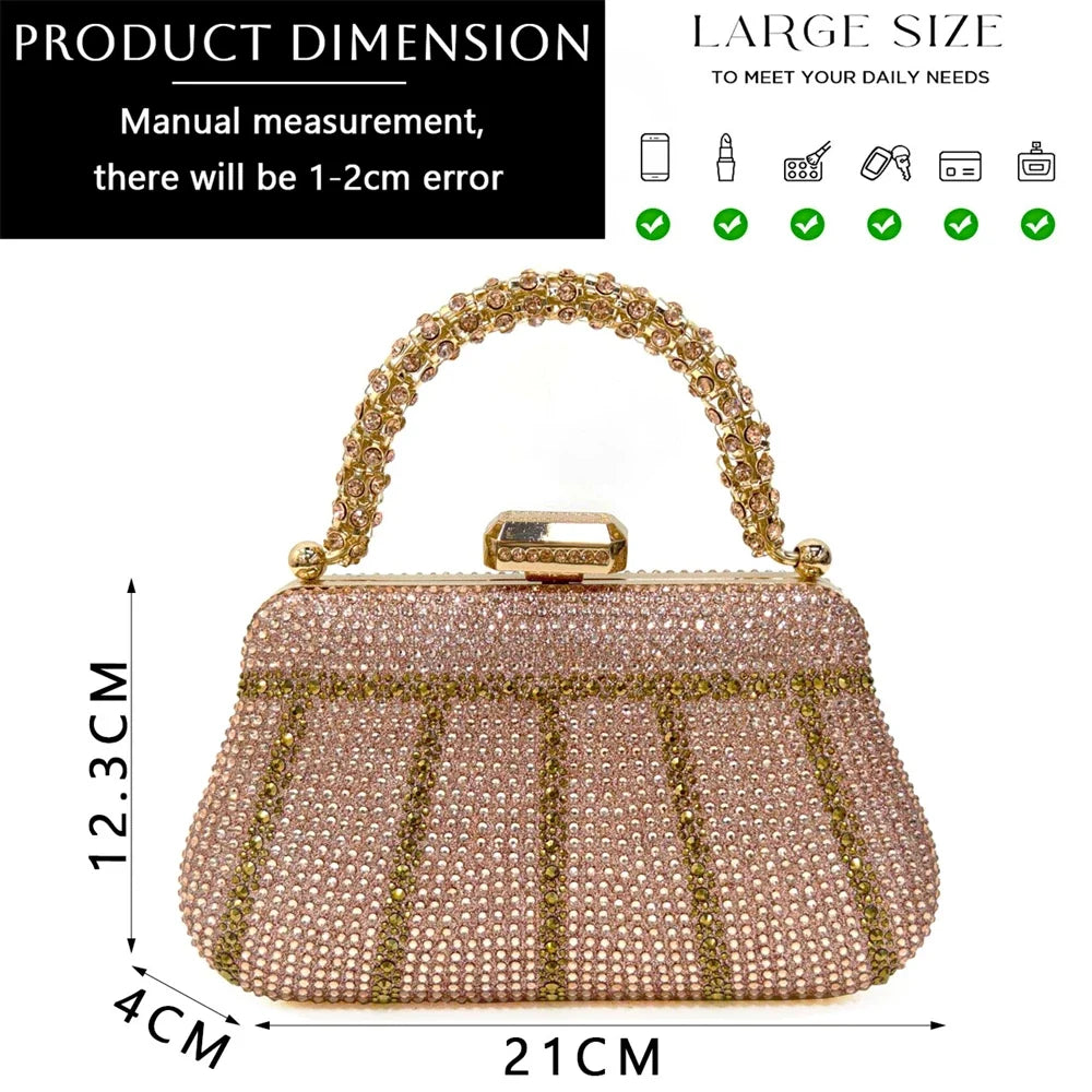 Luxurious women's shoes and bag set with rhinestone details by EdleessFashion, featuring elegant design and sparkling embellishments.