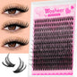 Blushimmer WOSHEER eyelash clusters kit with faux mink lashes, lash bond, seal, and remover for DIY eyelash extension application.