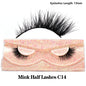 Blushimmer 3D Mink Fluffy Half False Eyelashes with clear band, lightweight, natural-looking, reusable short eye strip lashes.