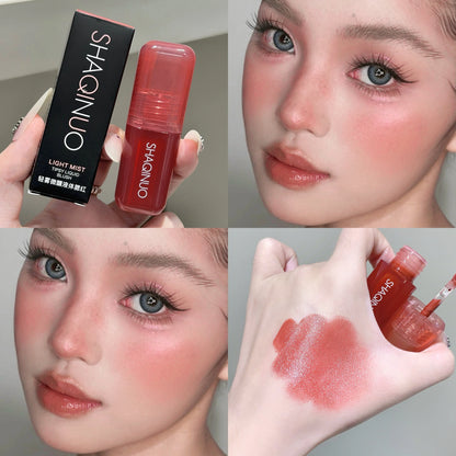 Blushimmer Light Blush Liquid SHAQINUO moisturizing mirror with natural rouge for brightening and vitality, in a sleek liquid formula.