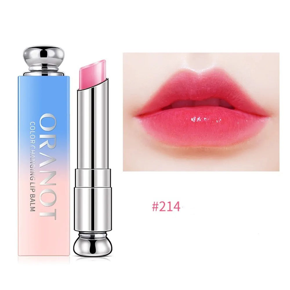 Blushimmer color-change gradient lipstick with moisturizing, waterproof formula and glossy finish, suitable for unisex holiday wear.