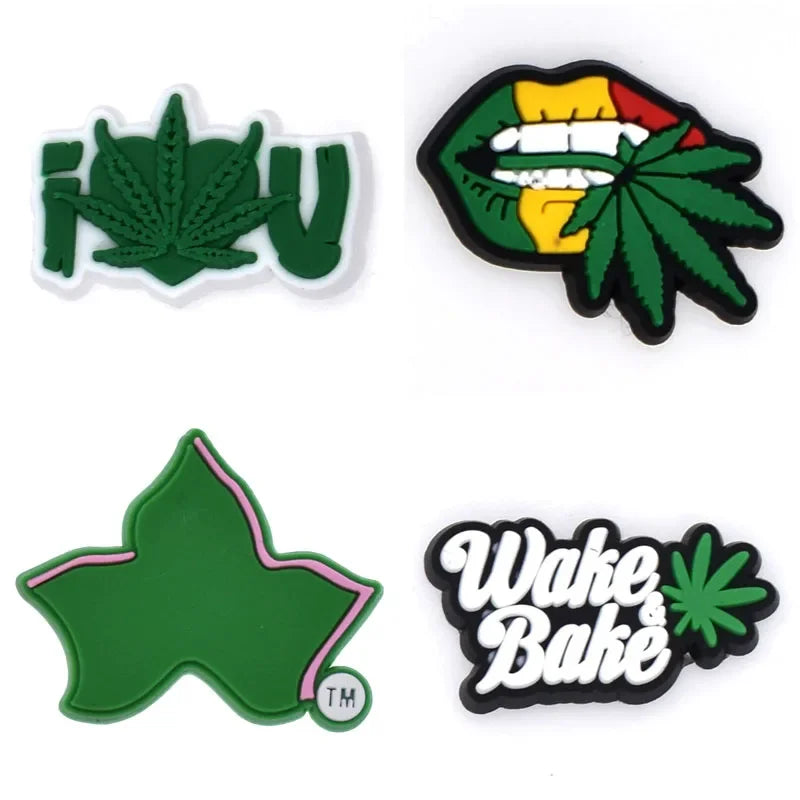 Weed Shoe Charms for Crocs Accessories Maple Leaves Shoes Charm for Croc Decorations Pins Men Accessory Jeans Woman Clogs Clips