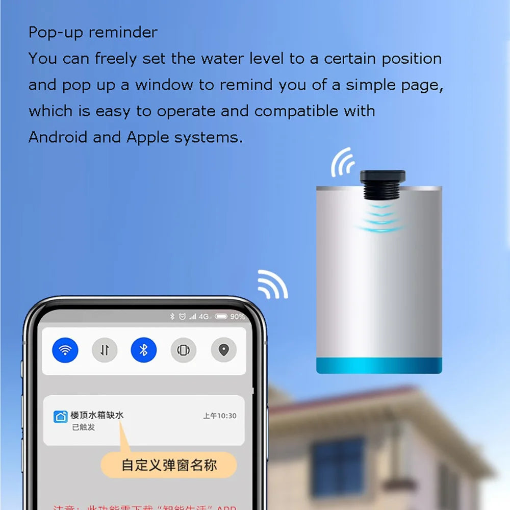 Solar Energy Smart Life Mobile APP Wireless WIFI Remote Ultrasonic Real-time Tank Level Monitor Smart TLC 2326-WF-S