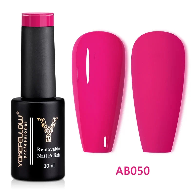 YOKEFELLOW 10ml translucent pink gel nail polish from Blushimmer, featuring a high-quality soak-off UV gel for long-lasting nails