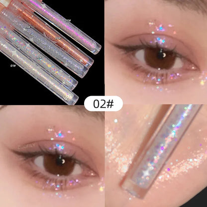 1pc Liquid Eyeshadow Super Shine Pink Pearlescent Glitter Eyeliner Long Lasting Waterproof Eye Shadow Glitter Party Eye Makeup