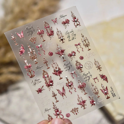 Shiny Jelly Butterfly 5D nail art sticker with rhinestone crystals, insect and animal design for DIY manicure decoration by Blushimmer.