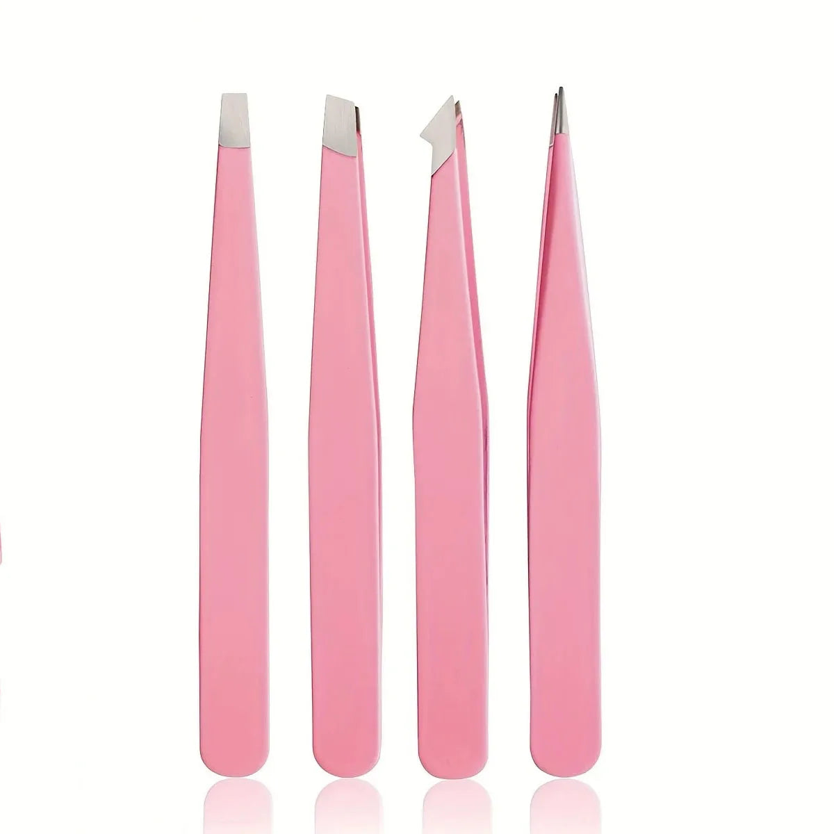 Blushimmer professional stainless steel eyebrow tweezers set with non-slip textured handles for precise eyebrow shaping.
