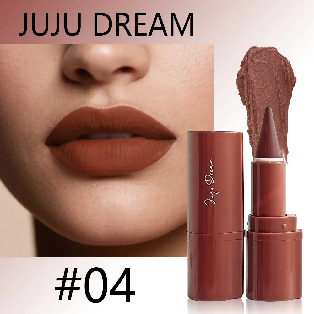 Blushimmer tapered gradient lip liner crayon in matte black-brown for waterproof, non-sticky lip contouring and velvet finish.