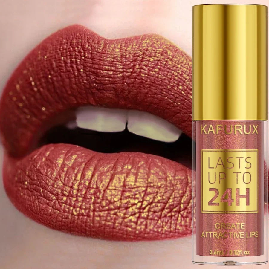 Blushimmer 14-color glitter metallic lip gloss set featuring shiny, long-lasting, waterproof liquid lipsticks and lip oils.