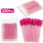 Set of 200 Blushimmer eyelash extension and makeup tools including eyelash removal, micro brush, and lip liner brushes for women