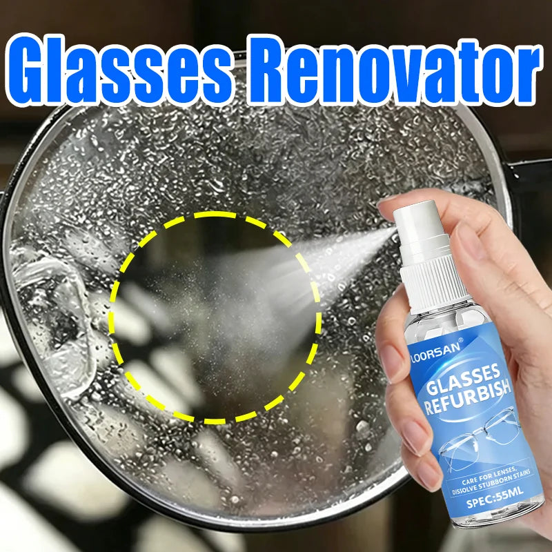 Glasses Refurbish Cleaner Spray 55ML Anti Fog Lens Stain & Dust Remover For Eyewear, Sunglasses, Goggles & Camera Lenses