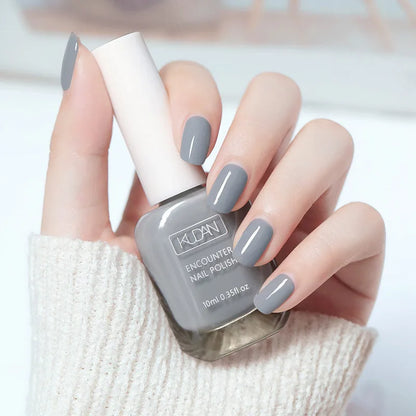 Blushimmer 10ml water-based nail polish bottle with colorful semi-permanent quick-dry nail varnish for DIY manicure.