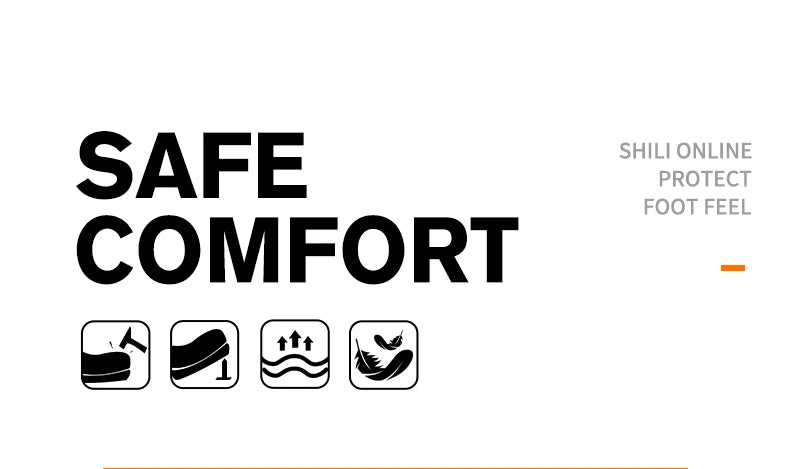 Slip On Safety Shoes Work Boots Steel Toe Men Non-Slip Lightweight Breathable Industrial Shoes Anti shock Protective Boots