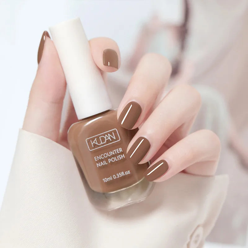 Blushimmer 10ml water-based semi-permanent nail polish in vibrant color, quick-drying tearable formula for DIY manicures