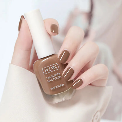 Blushimmer 10ml water-based semi-permanent nail polish in vibrant color, quick-drying tearable formula for DIY manicures