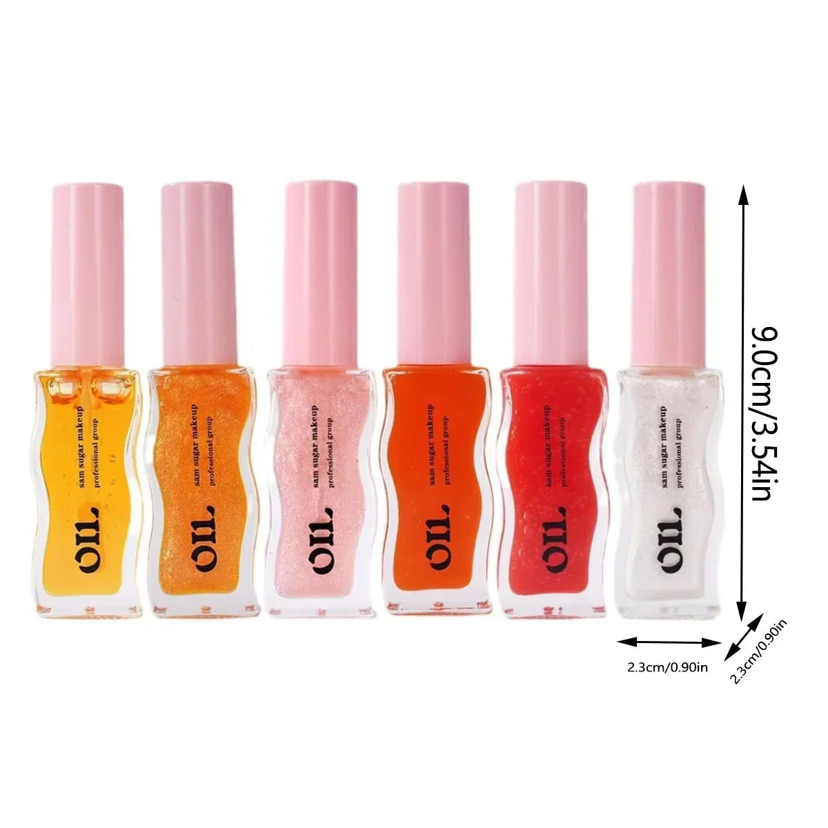 Blushimmer moisturizing lip balm with pink gloss, lip oil, and plumping benefits, showing a glossy pink lip balm tube.