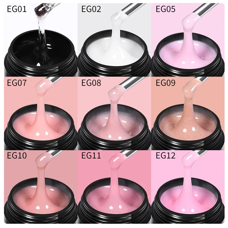 Blushimmer Born Pretty 30ml milky white hard gel for jelly nail extensions, clear soak-off UV construction gel, acrylic nail polish
