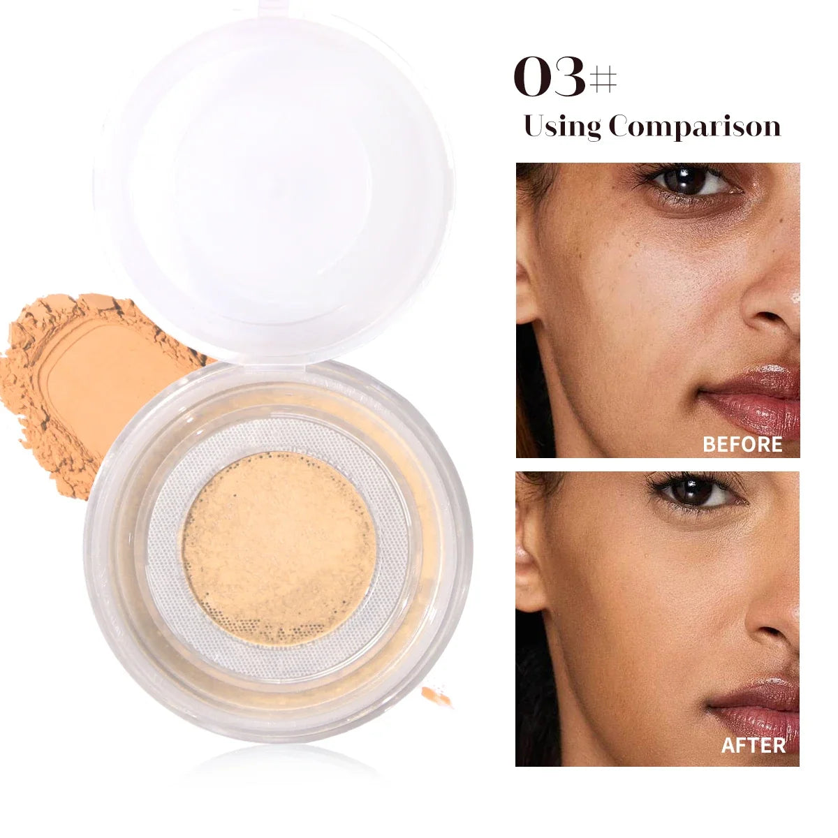 Blushimmer Sweet Heart Powder, lightweight loose setting powder with oil control, sweat-proof, waterproof, and long-lasting finish.